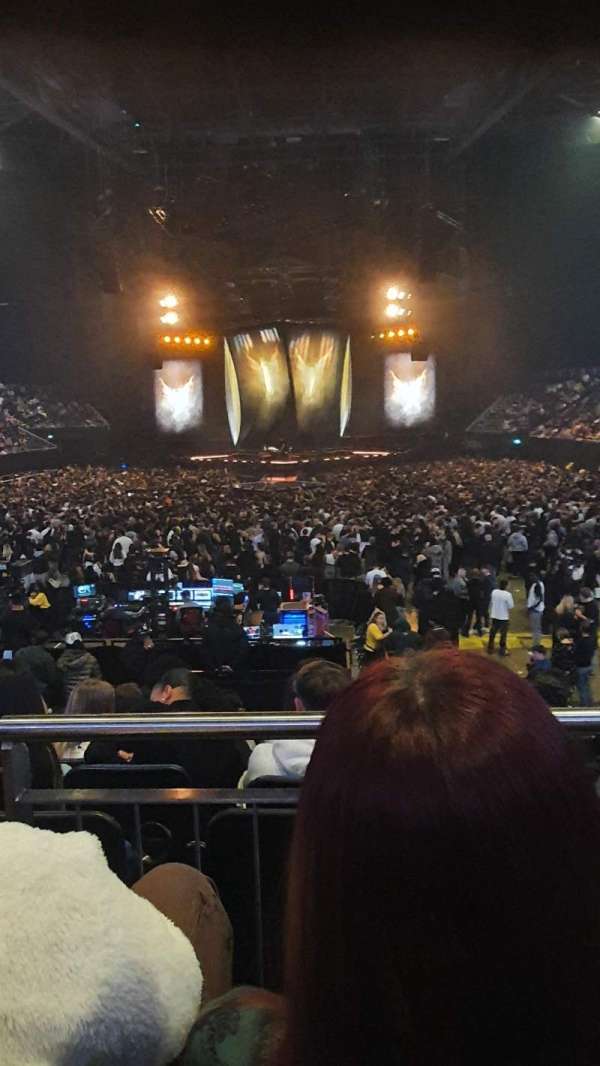 The O2, London, section: 107, row: P, seat: 211
