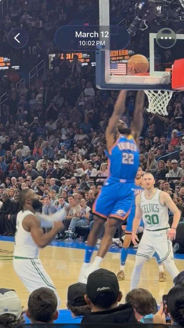 Paycom Center, section: 112, row: GG, seat: 3