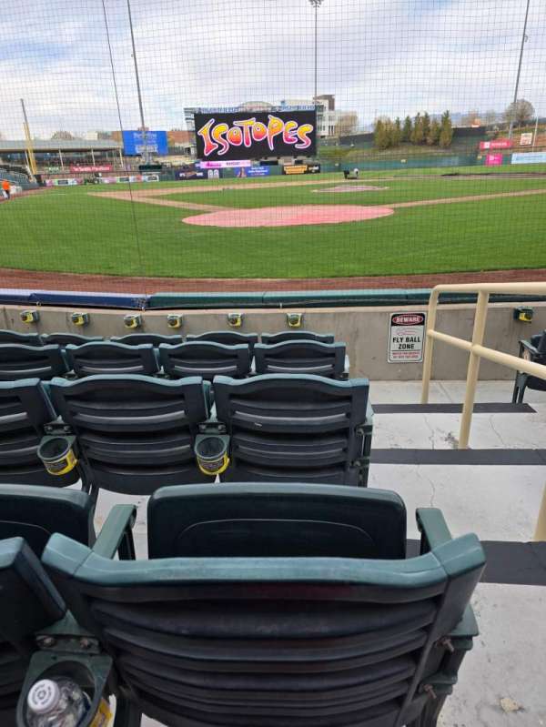 Isotopes Park, section: 102, row: E, seat: 1