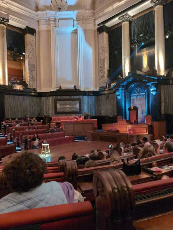 London County Hall, section: Courtroom Stalls, row: F, seat: X190