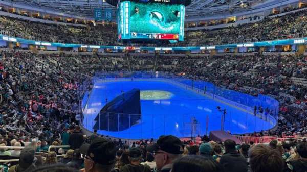 SAP Center, section: 123, row: 23, seat: 18