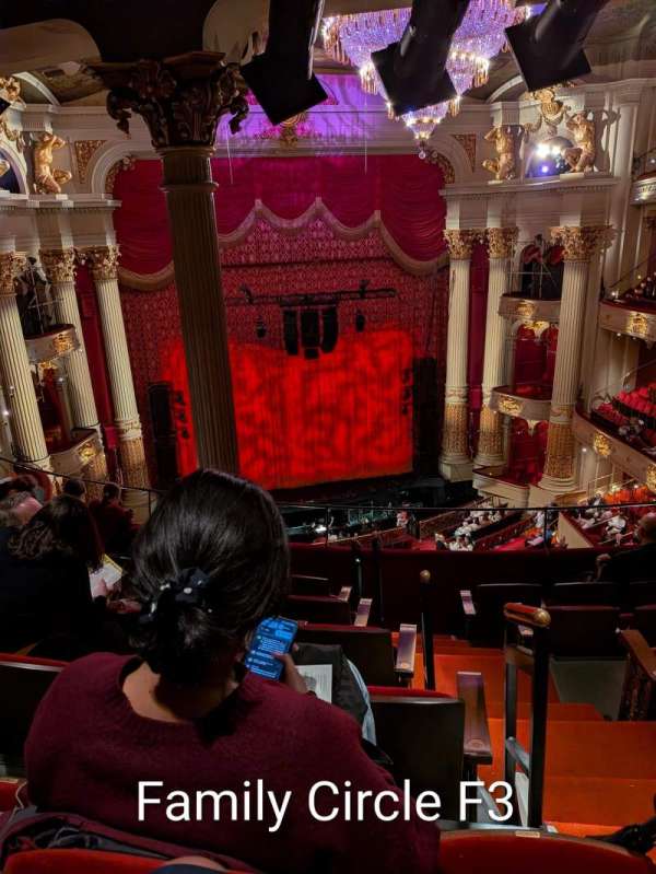 Academy of Music, section: Family Circle F, row: F, seat: 3