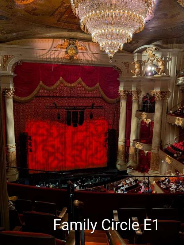 Academy of Music, section: Family Circle E, row: E, seat: 1