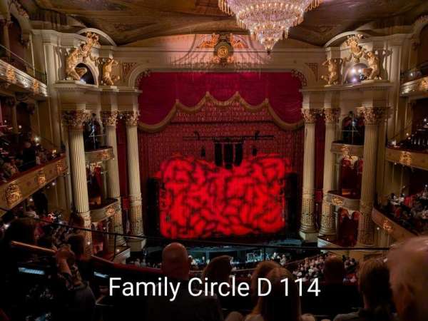 Academy of Music, section: Family Circle E, row: F, seat: 1