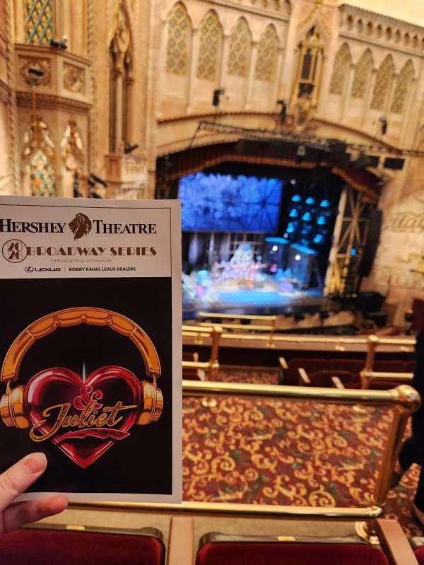 Hershey Theatre, section: BALC, row: B, seat: 25