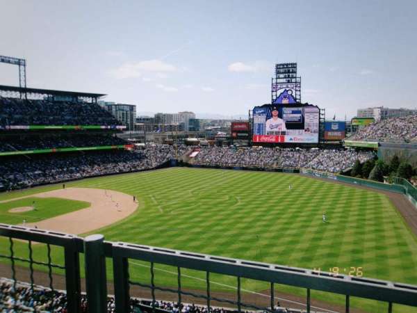 Coors Field, section: U316, row: 1, seat: 2