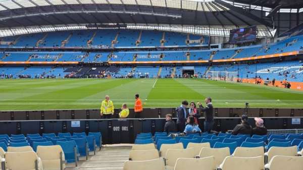 Etihad Stadium, Manchester, section: 001, row: 13, seat: 27