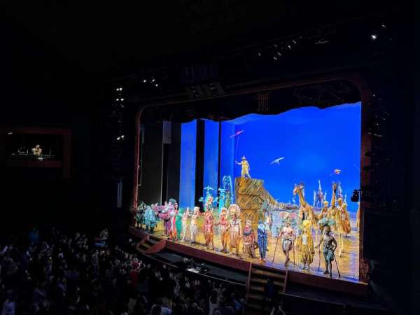 Minskoff Theatre, section: Mezzanine, row: CC, seat: 2
