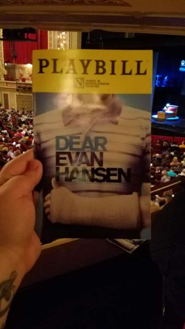 James M. Nederlander Theatre, section: Dress Circle R, row: HH, seat: 4