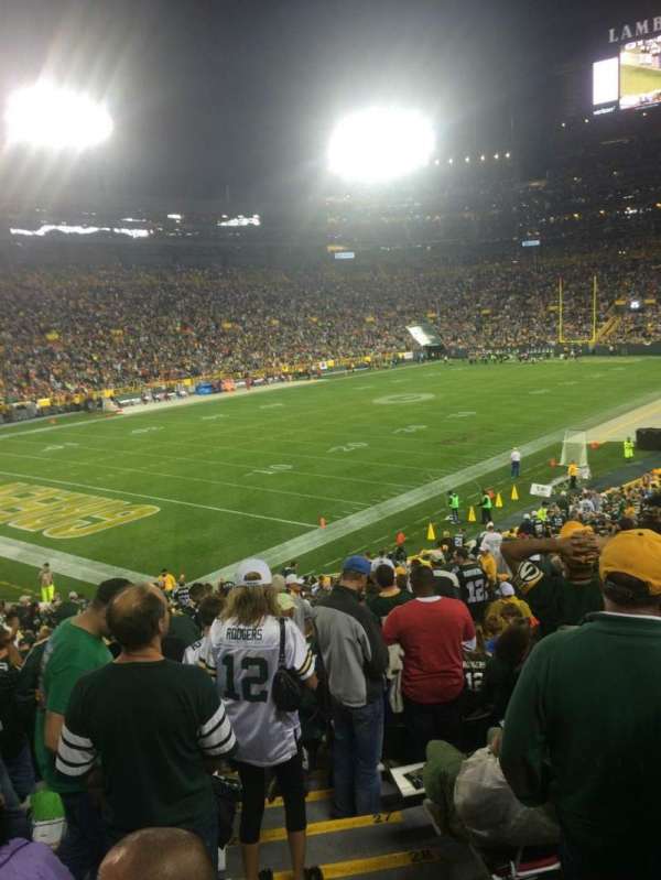 Lambeau Field, section: 108, row: 34, seat: 21