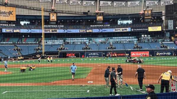 Tropicana Field, section: 109, row: Aa, seat: 6