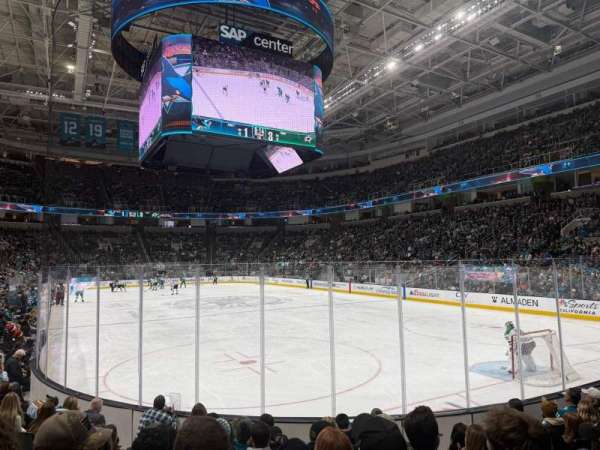 Sap center, section: 124, row: 8, seat: 5