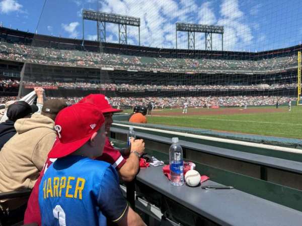Oracle Park, section: 104, row: 1, seat: 3