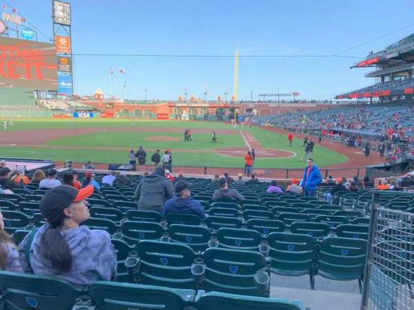 Oracle Park, section: 121, row: P, seat: 1-3