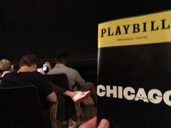 Ambassador Theatre, section: Orchestra R, row: B, seat: 2