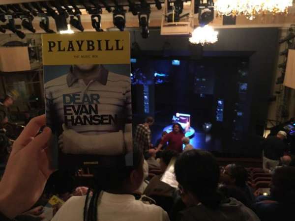 Music Box Theatre, section: MEZZO, row: L, seat: 12