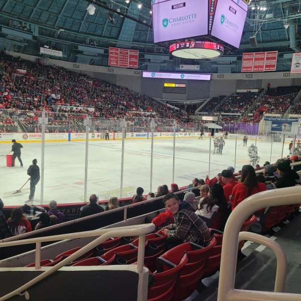 Bojangles' Coliseum, section: 119, row: E, seat: 1