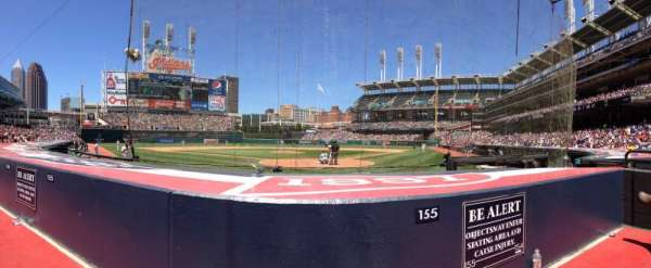 Progressive Field, section: 155, row: F, seat: 2