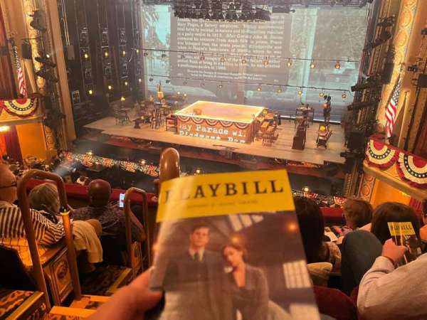Bernard B. Jacobs Theatre, section: Mezzanine R, row: D, seat: 2
