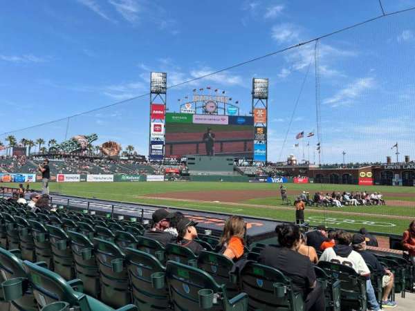 Oracle Park, section: 121, row: G, seat: 17