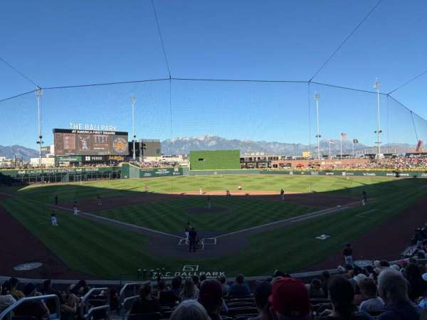 The Ballpark at America First Square, section: 110, row: 16, seat: 17