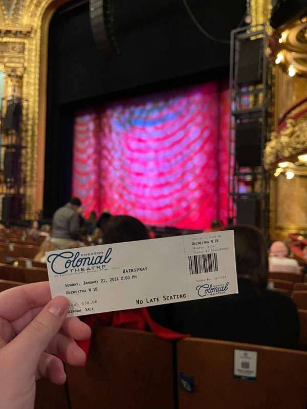 Emerson Colonial Theatre, section: Orchestra R, row: N, seat: 18