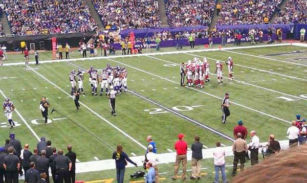 Mall of America Field, section: 108, row: 20, seat: 21