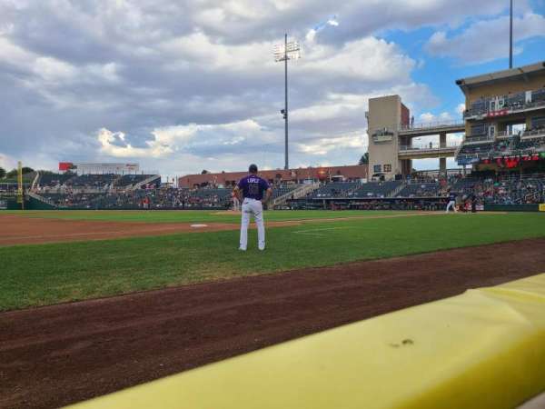 Isotopes Park, section: 115, row: 1, seat: 7