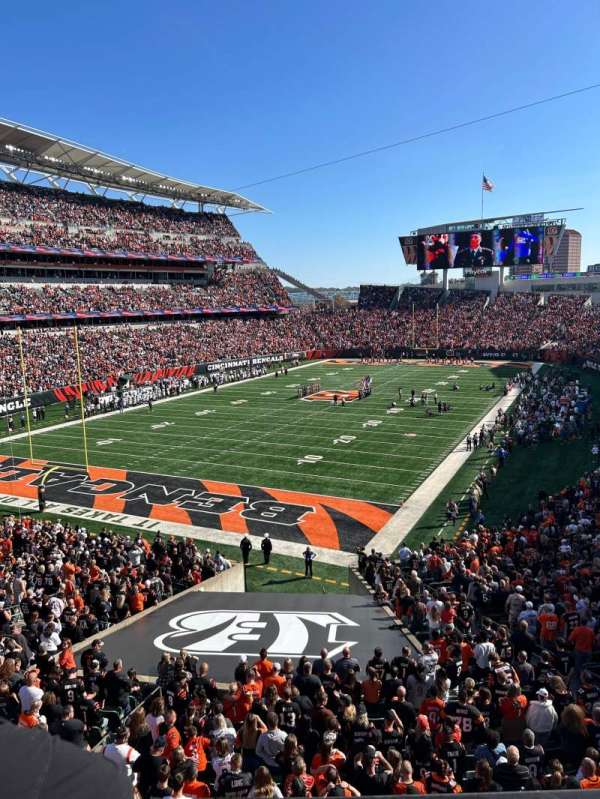 Paycor Stadium, section: 221, row: 2, seat: 1