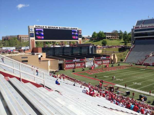 Razorback Stadium, section: W103, row: 44, seat: 20