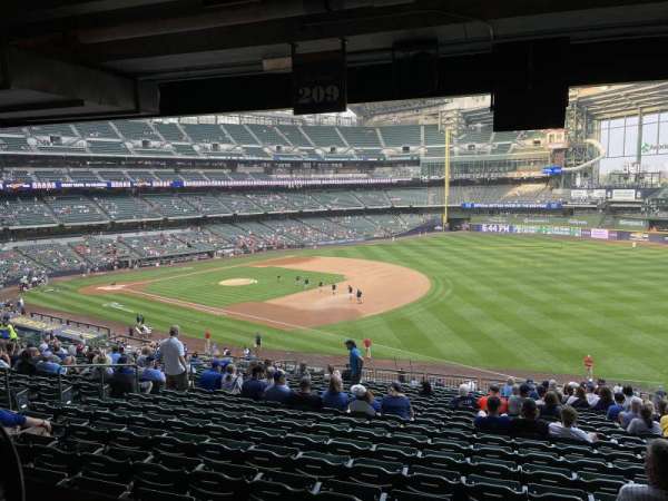 American Family Field, section: 209, row: 19, seat: 8