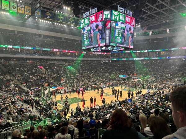 Fiserv Forum, section: 108, row: 19, seat: 16