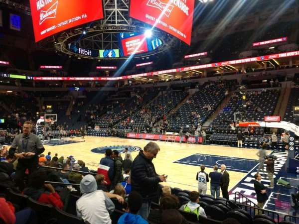 Target Center, section: 109, row: F, seat: 7