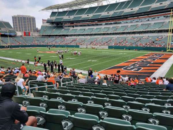 Paycor Stadium, section: 102, row: 17, seat: 2
