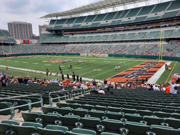 Paycor Stadium, section: 102, row: 27, seat: 15