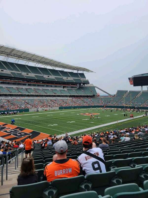 Paycor Stadium, section: 118, row: 30, seat: 20