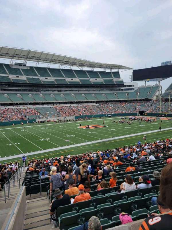 Paycor Stadium, section: 144, row: 32w, seat: 17