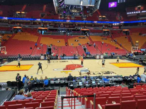 Kaseya Center, section: 107, row: 14, seat: 6