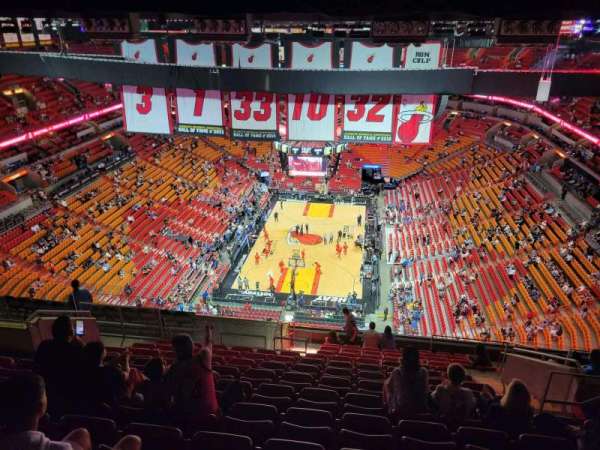 Kaseya Center, section: 405, row: 14, seat: 7