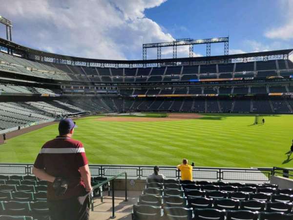Coors Field, section: 105, row: 11, seat: 7