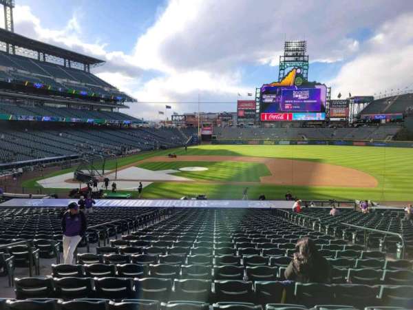 Coors Field, section: 123, row: 33, seat: 7