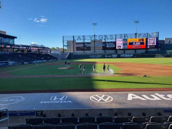 Las Vegas Ballpark, section: 107, row: L, seat: 4
