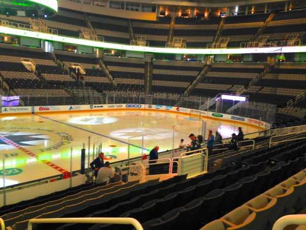 SAP Center, section: 102, row: 14, seat: 01
