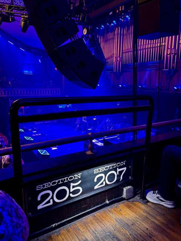 The Tabernacle, section: 205, row: B, seat: 1