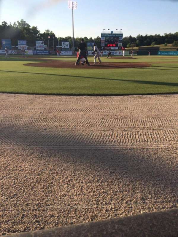 Intimidators Stadium, section: 101, row: 1, seat: 2