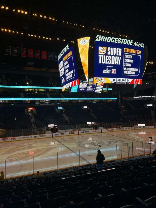 Bridgestone Arena, section: 104, row: H, seat: 8