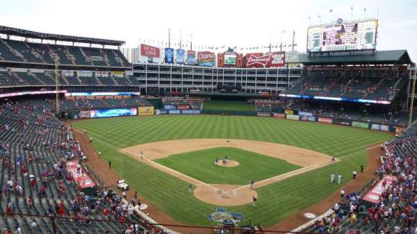 Globe Life Park in Arlington, section: Wandered behind home after the
