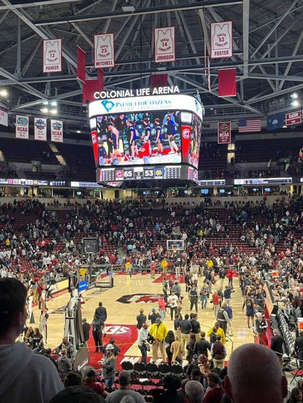 Colonial Life Arena, section: 109, row: 17, seat: 11