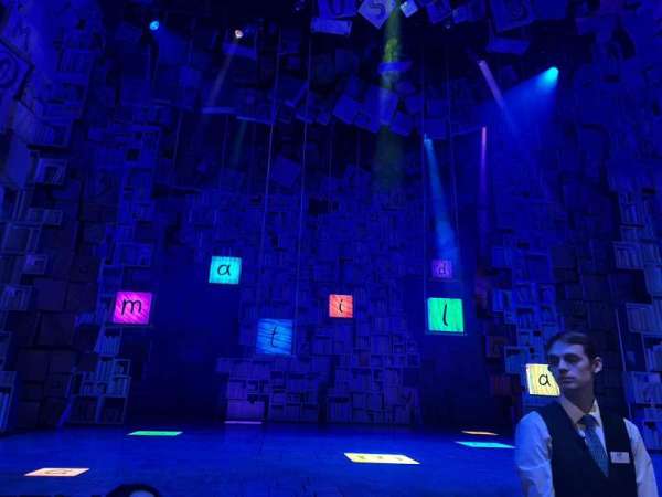 Cambridge Theatre, section: Stalls, row: D, seat: 13