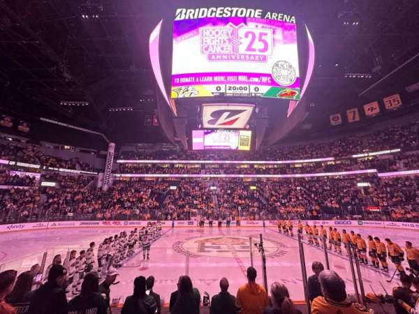 Bridgestone Arena, section: 115, row: HH, seat: 4